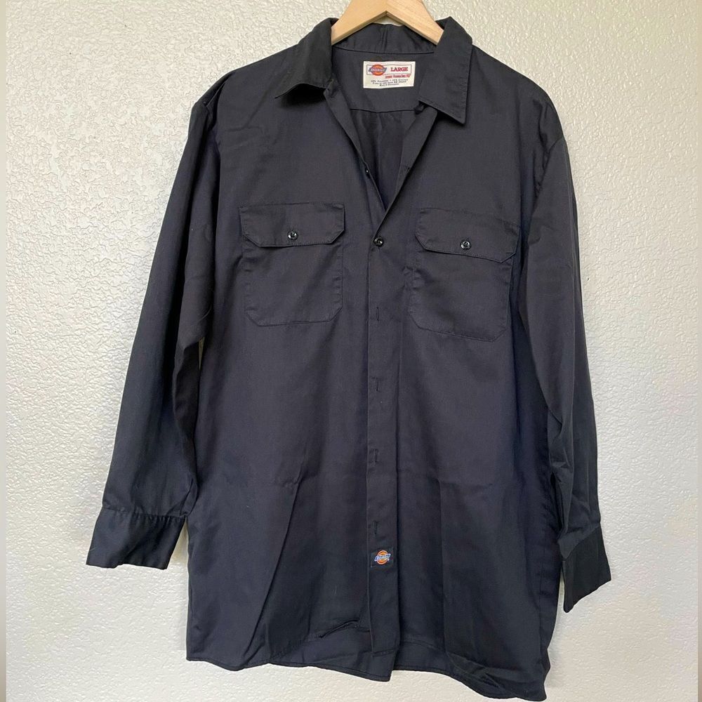 Dickies Workwear Button Down Long Sleeve Black L